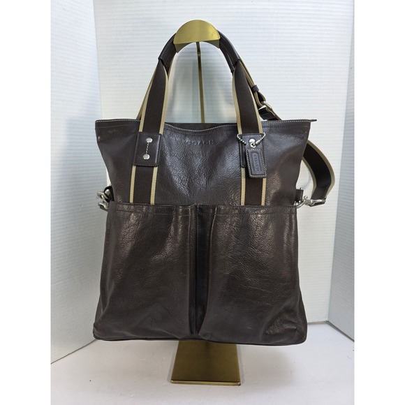 Coach Heritage Web Folder Over 2way tote in Brown Leather L1261-F70558
